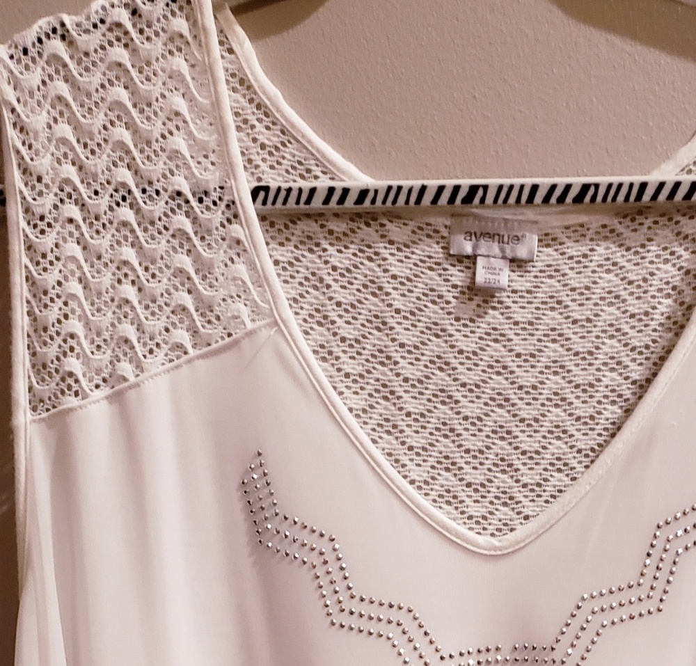 White tunic length tank